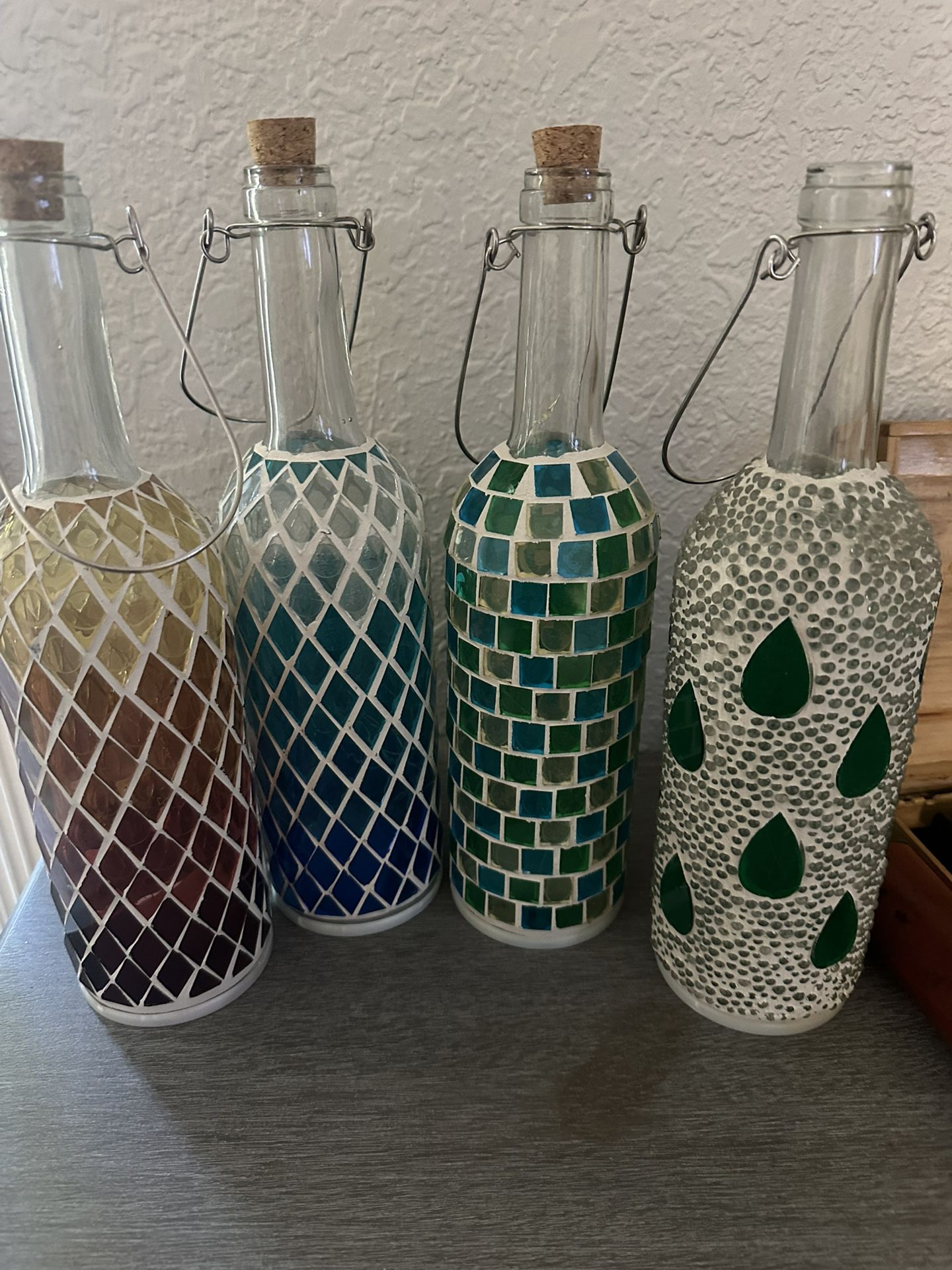 Stained Glass Lighted Bottles