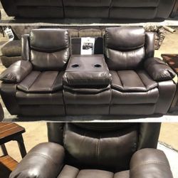 Bastrop Brown Reclining Living Room Set & Sofa Loveseat , Couch , Sectional Options 