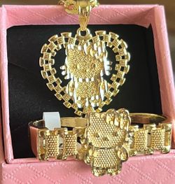Hello Kitty Necklace & Double Ring