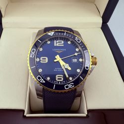 Longines Hydroconquest Auto 43mm SS Blue Yellow Gold Men's Watch L3.782.3