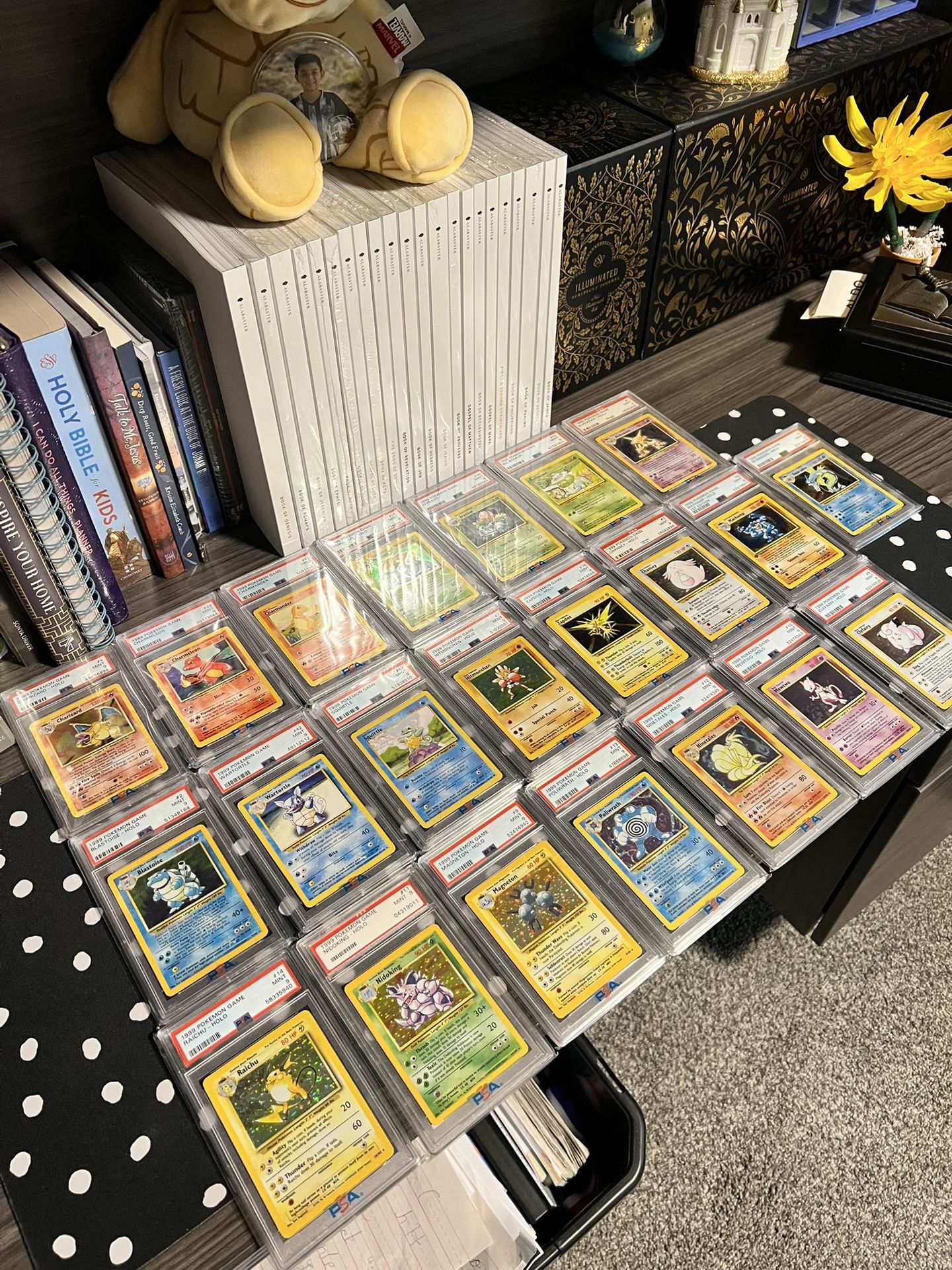 Full Pokémon 1999 Holo Base Set Psa 9 With Extras