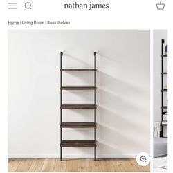 Wood Wall Mount Ladder Bookshelf (x2)