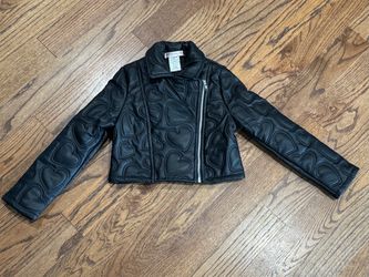 NEW Girl Black Leather Jacket size 7