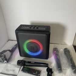 PPMIC MS75 Karaoke Machine 200W w/ 3 Wireless Mics Bluetooth 5.3 PA Speaker Stat