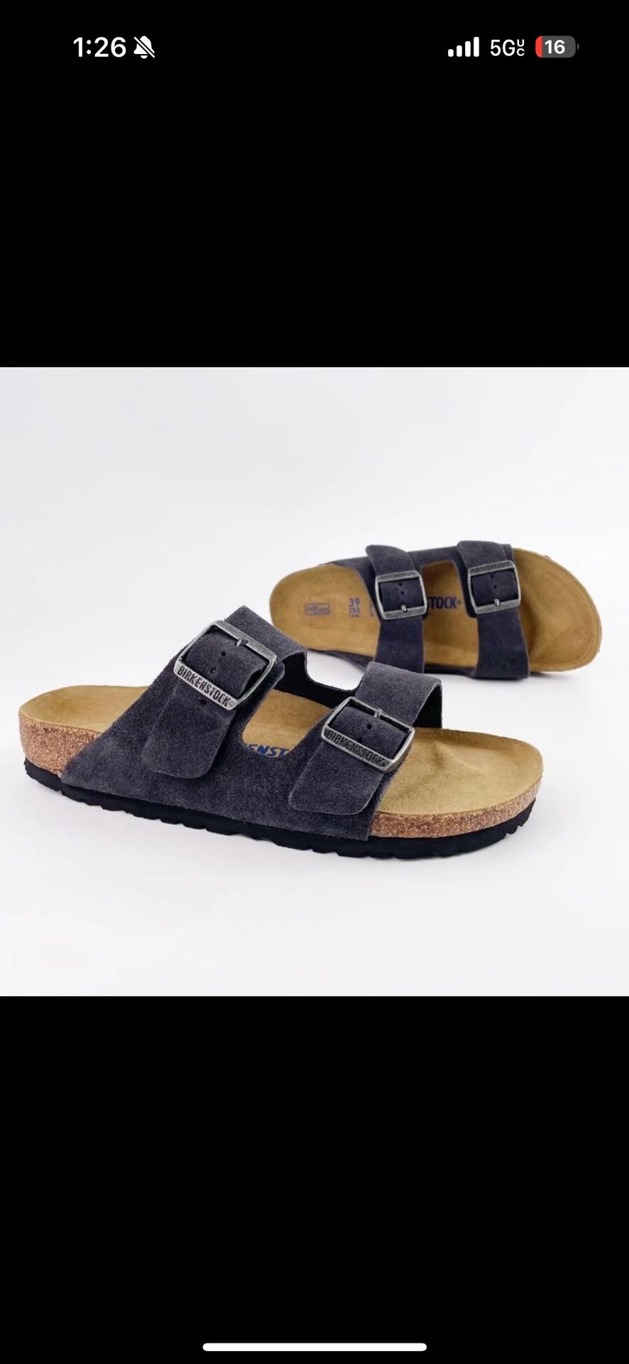 Birkenstock Arizona Velvet Gray Suede Leather Soft Men's and Women's Sandal
