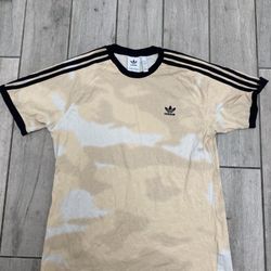 Mens Camo 3-Stripes T-Shirt Aluminium/​Multi Colour/​Black L