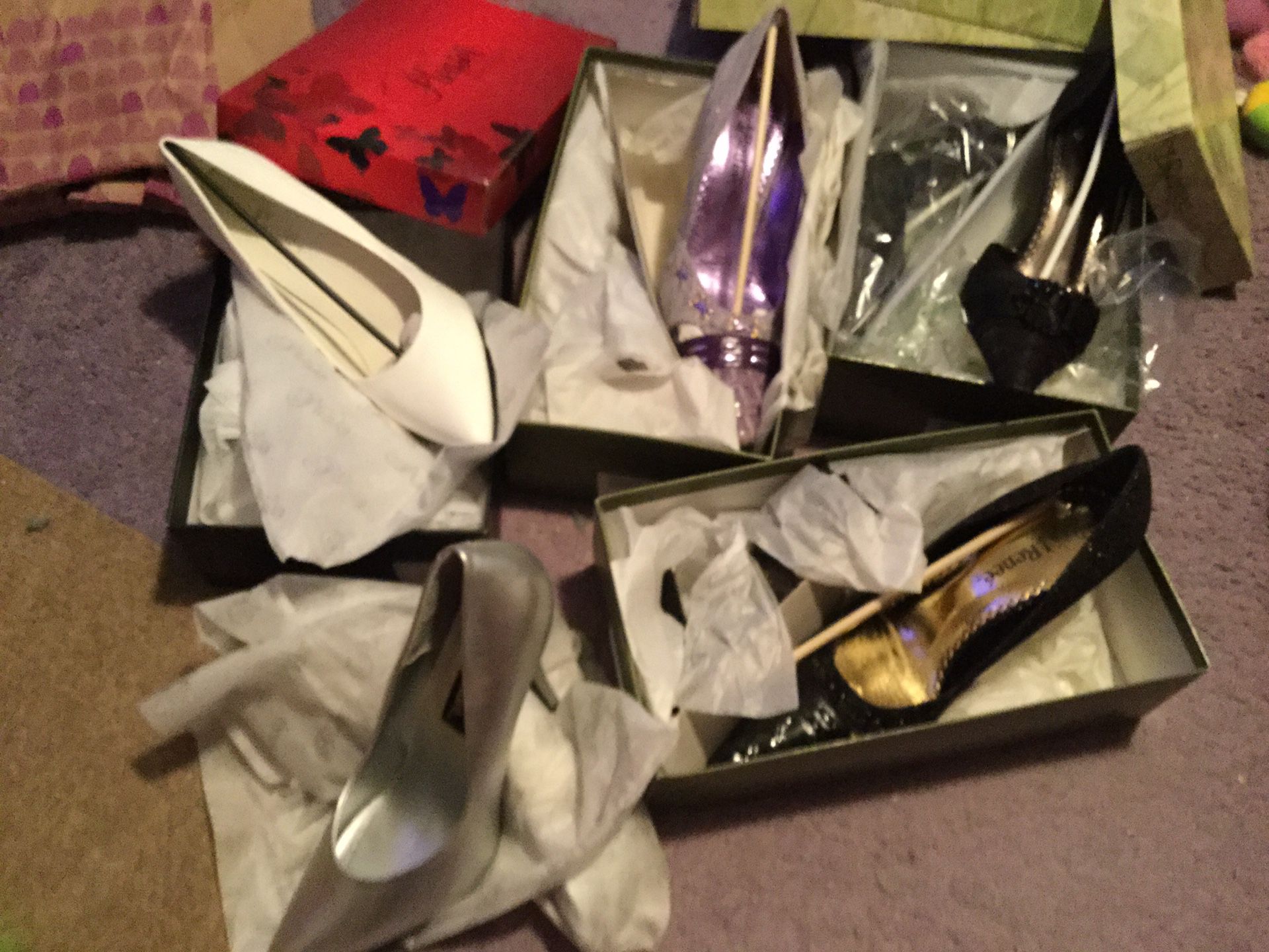 5 PAIRS WOMENS SIZE 12, 4”-5” heels WILL SELL INDIVIDUAL PAIRS FOR $15 each