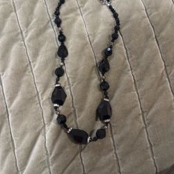Black beaded necklace