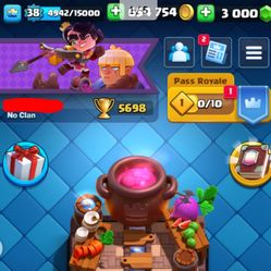 CLASH ROYAL ⭐ 650k Golds 💎3000 Gems 🏆5.698 TROPHIES 🌊 38 LVL 🏰 Arena 16 🃏 Total 109 CARDS 📸 Check Photos 🚚 Instant Delivery 