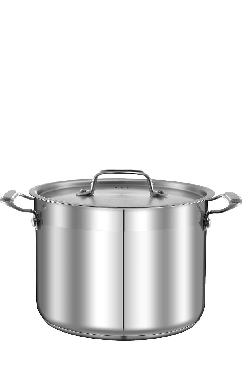 NutriChef 8 Qt Heavy-Duty Stockpot with Stainless Steel Lid - Induction Compatible Cooking Pot, Ideal for Soups and Stews