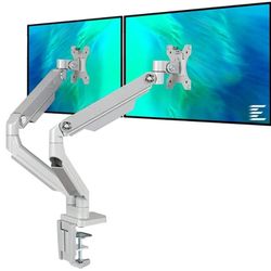 EleTab Dual Arm Monitor Stand - Height Adjustable Desk Monitor Mount Fits for 2 Computer Screens 17 to 32 inches - Each Arm Holds up to 17.6 lbs
