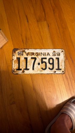 1959 VA License Plate