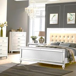 Queen Grey Stylish Bedroom Group