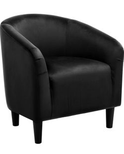 Accent Chair Modern  Arm Club Chair Faux Leather Tub Barrel Style for Living Room Bedroom Reception Room