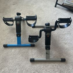 Under desk foldable exercise pedal bike, with electronic display, Blue Or Gray. $30 Ea