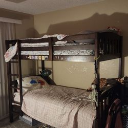 Twin Bunk Bed with mattresses.