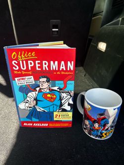 Superman book and coffee cup