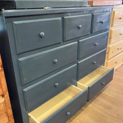 Pinewood Dresser  9 drawer  Grey 