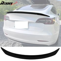Fits 2017-2023 Tesla Model 3 V Style Rear Trunk Spoiler Tail Wing Lip Gloss Black