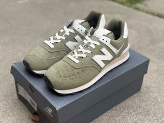 New Balance Unisex 574 Casual Shoes, Dark Olivine/Sea Salt Size 10 Men’s New