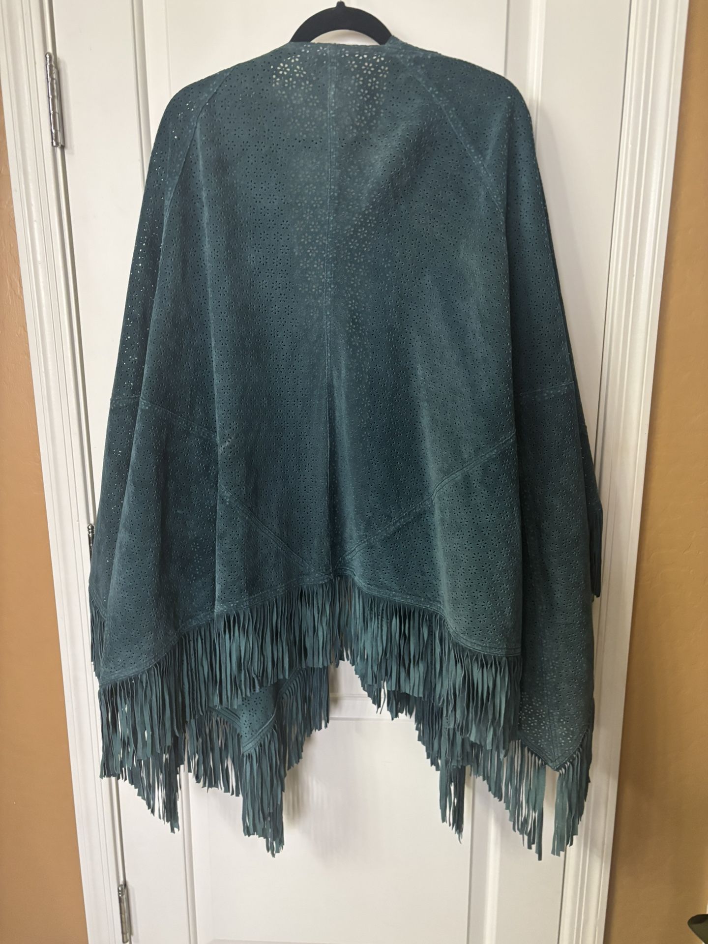 Teal Leather Shawl Cover Up