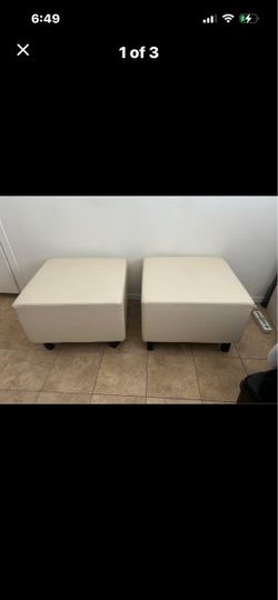 2 Leather Ottoman