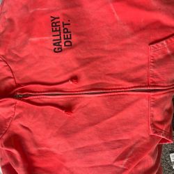 gallery dept  orange zip up hoodie