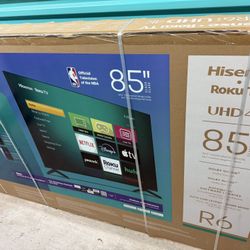 HISENSE 85” SMART ROKU TV 4K UHD NEW IN BOX 2025 MODEL! FREE DELIVERY WITHIN ORLANDO! PRICE FIRM!