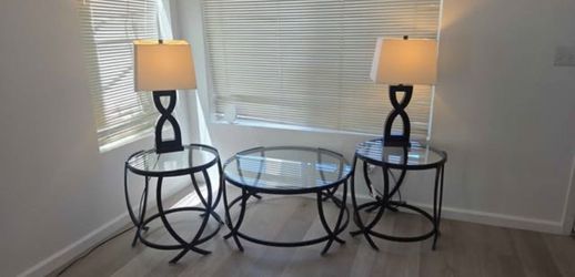 Living Room Furniture Table set and Lamps