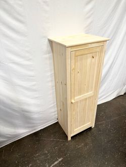 Natural Solid Pine Wood Accent Cabinet