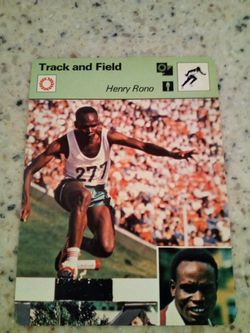 Vintage 1979 sportscaster track and field/ Henry Rono/ after you,Henry.../ Olympic collector card # 70-16