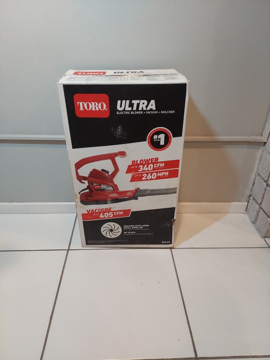 Toro Ultra Electric Leaf Blower + Vacuum + Mulcher NEW IN BOX 