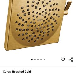 Moen S6345BG Velocity Two-Function Square Shower Head Featuring Immersion Rainshower Technology, 8.5-Inch, Brushed Gold