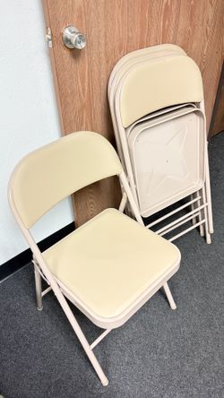 Padded Metal Folding Chairs set of 4