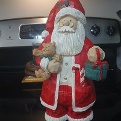Wooden Hand Carved & Hand painted Santa
