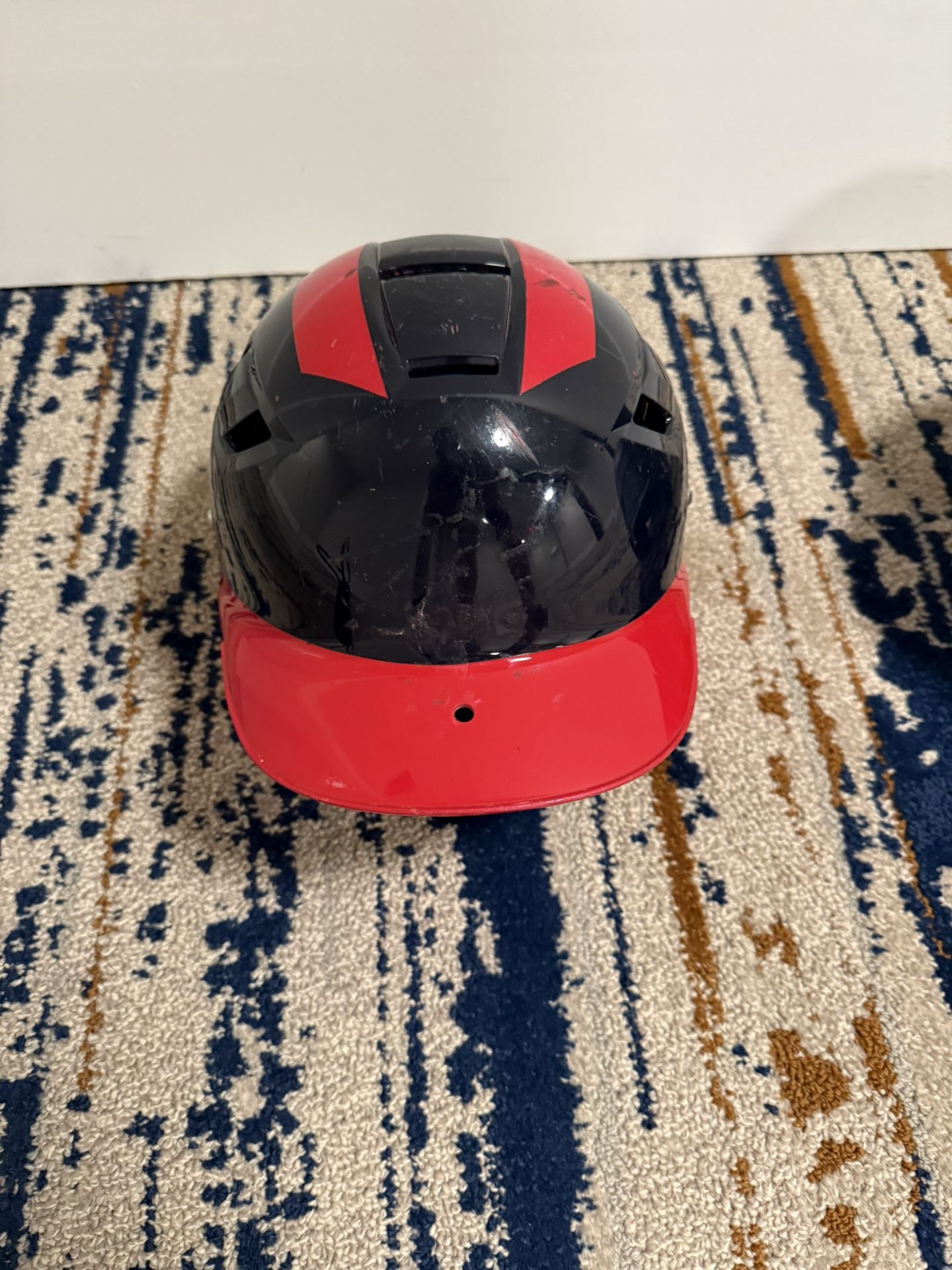 Schutt Batting Helmet Boys Medium Size-Red and navy Blue 