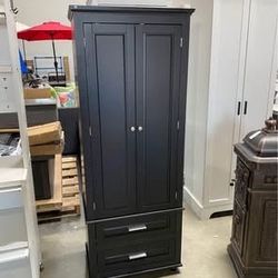 New Assembled Storage Cabinet with Doors and 2 Drawers Tall Kitchen Pantry Organizer