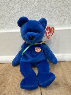 Ty Beanie Babies Blue Teddy Bear Beanbag Plush w/ Hang Tag, 1999 Vintage