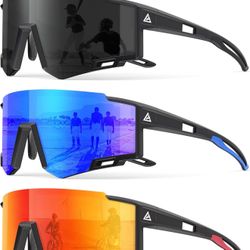 Kids Sunglasses Youth Baseball Sunglasses for Boys Girls Age 6-14 Sports UV400 Protection SunGlasses 3 Pack