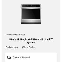 New Whirlpool Oven