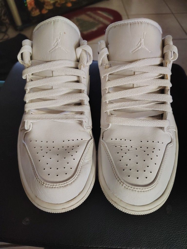 Jordan Men's Air Jordan 1 Dunks Low White Size 8.5
