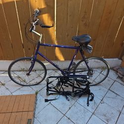 Trek 850 Mountain Track Bike and Bike Rack For Car.