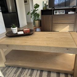 Voyage Natural 52" Wide Rectangular Wood Coffee Table