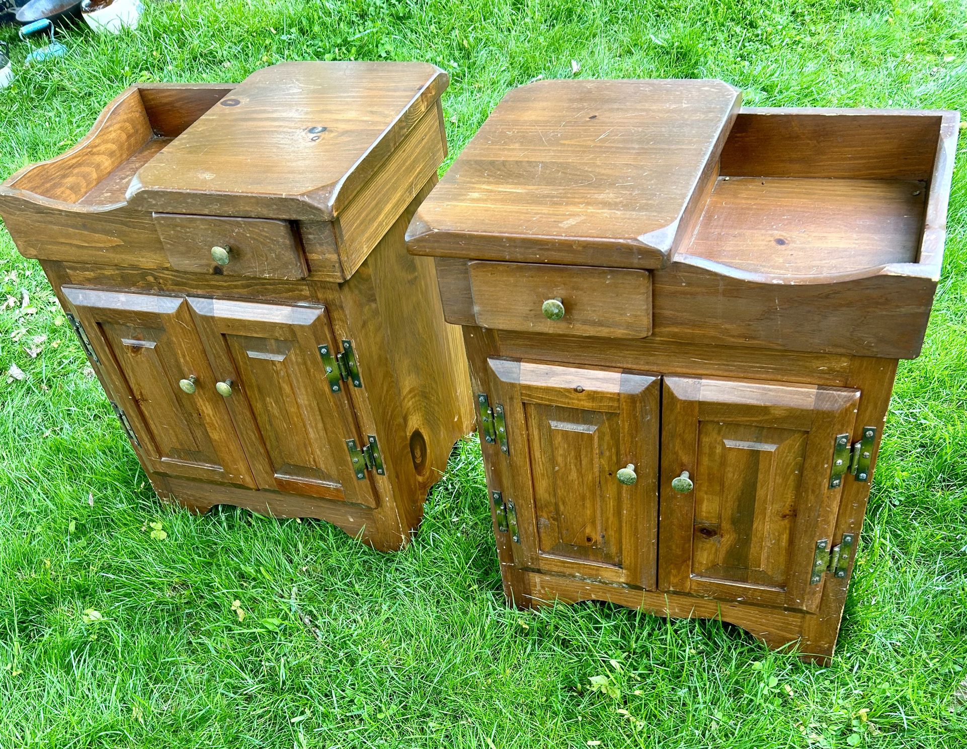 Pair Of Vintage Small Dry Sink End Tables