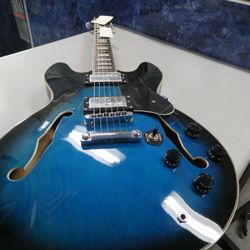 Firefly FF338 Semi-Hollow Body Electric Guitar Blue Sunburst
