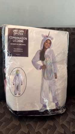 Amscan Kids Unicorn Zipster Costume Jumpsuit Size Medium 8-10 NIP