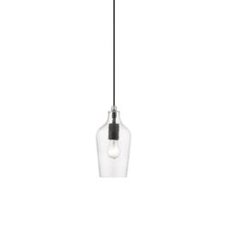 Livex Lighting, 41240-04, Avery, Mini Pendant, Black with Brushed Nickel Accent