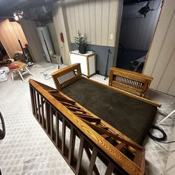 Full/Queen Wooden Futon and TV Stand