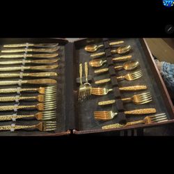 Gold Plated Silverware Set