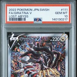 PSA 10 Giratina V Lost Abyss Japanese Sword & Shield Full Art #111 